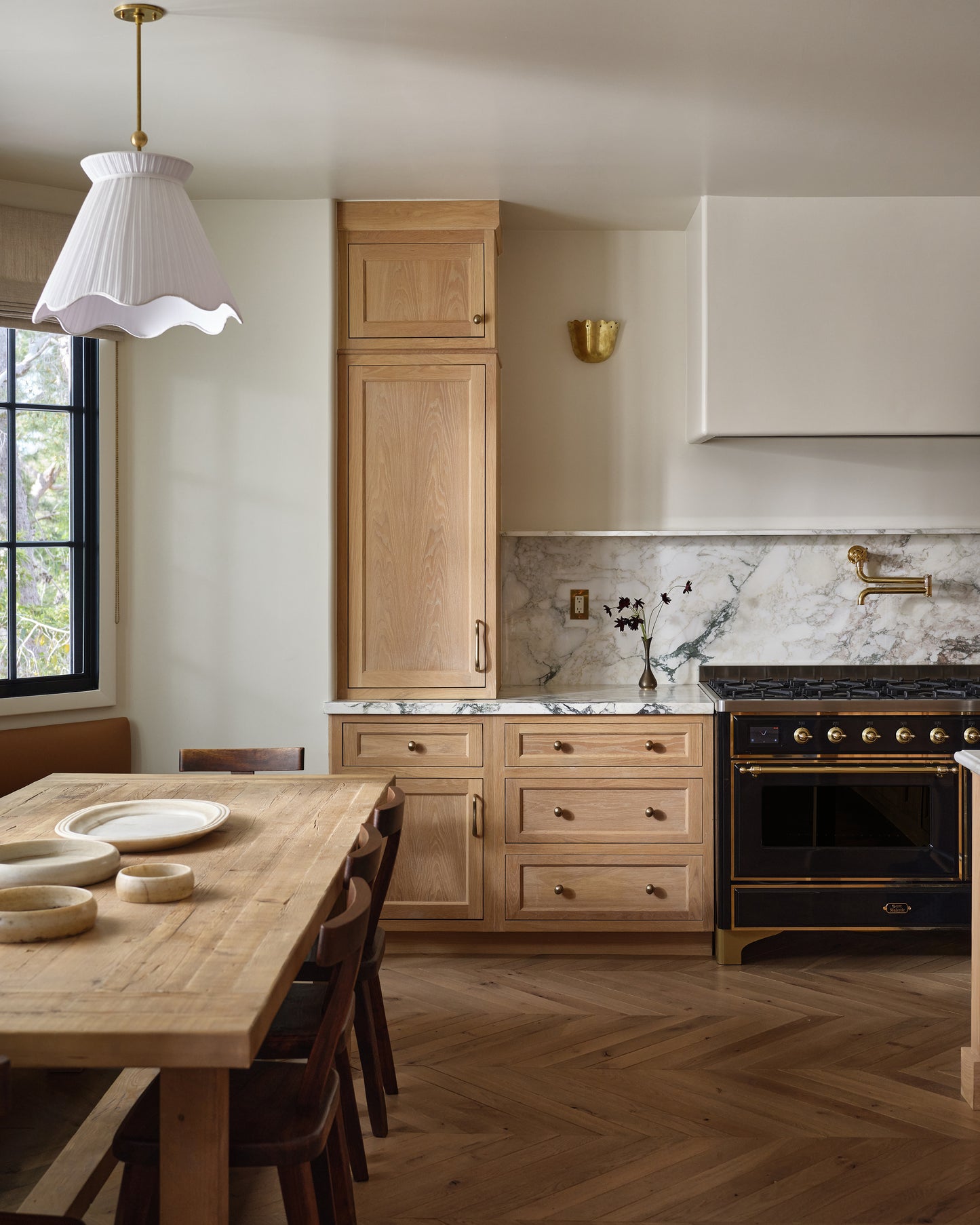 flora pendant in pleated in a kitchen -pleated